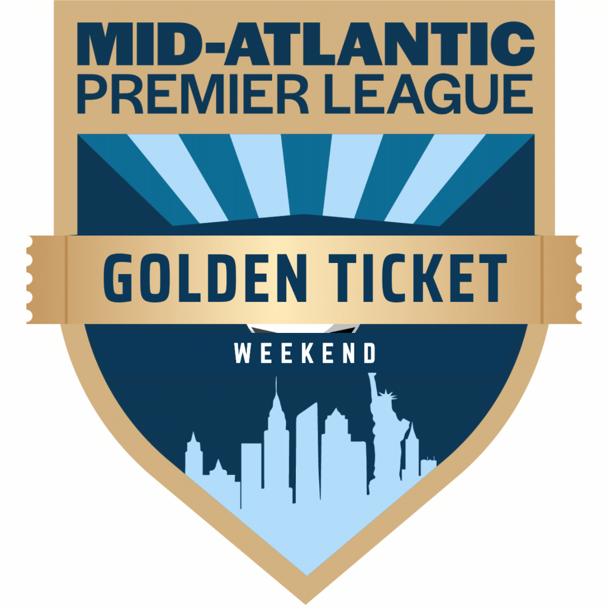 Exciting Logo with Golden Ticket and Soccer Ball Golden Ticket Weekend